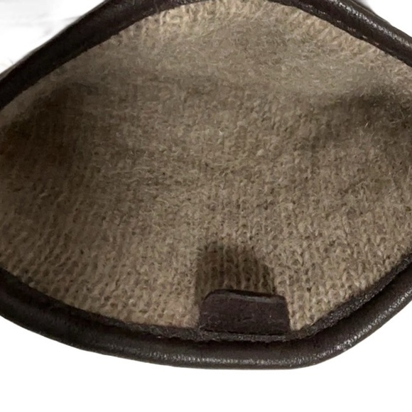 ETIENNE AIGNER Brown Leather Gloves Lined With 100% Cashmere Size Medium - Picture 7 of 9